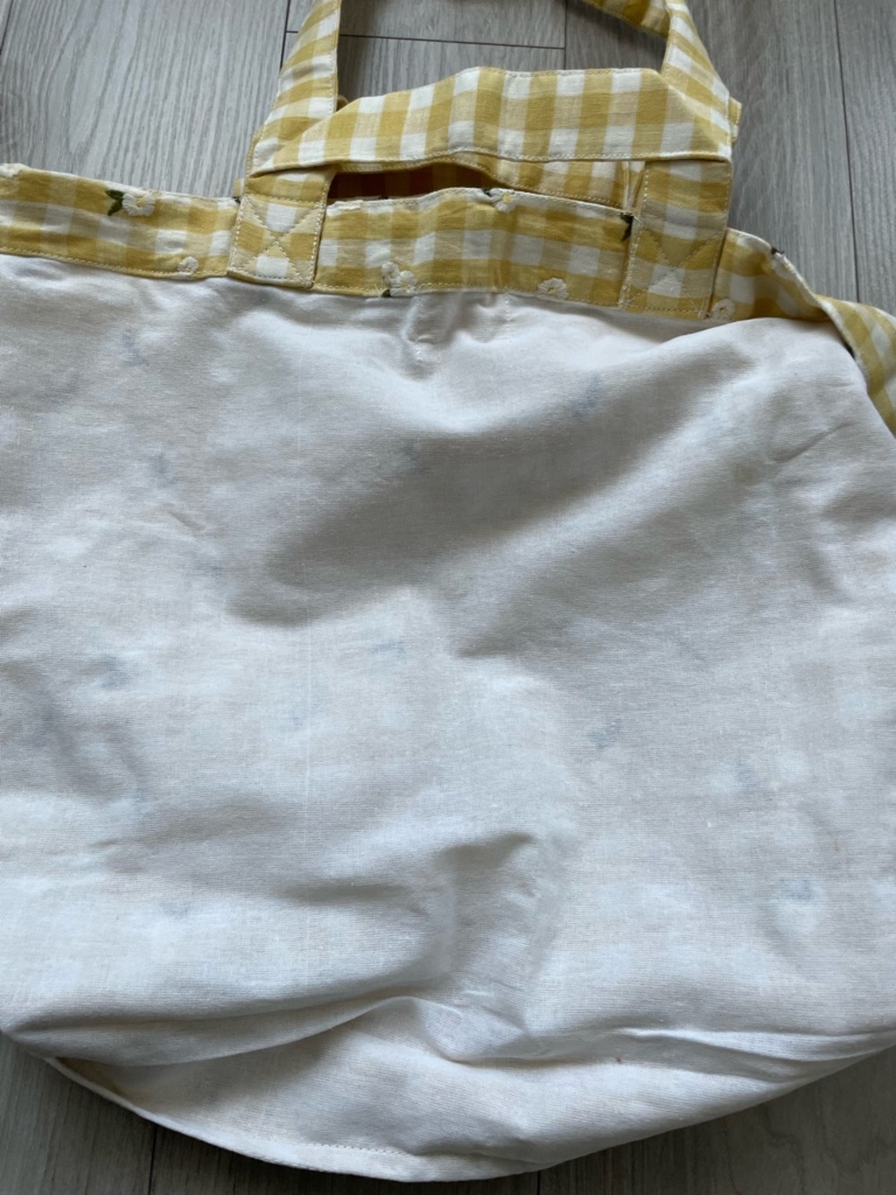 Sézane Big Totebag Straw Yellow Embroidered Daisies, Linen, NWT - Picture 14 of 15